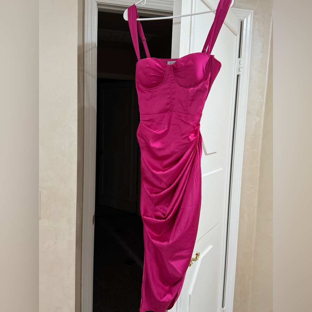 Pink corset draped dress - NWT